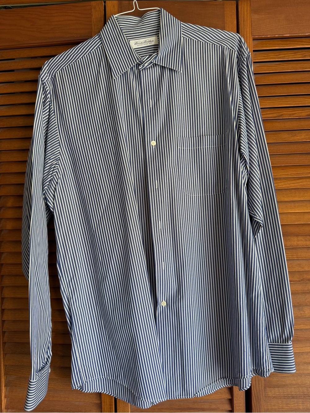 Brooks Brothers Mens Dress Shirt Size 16 - 36 Blue Striped Classic Long Sleeve